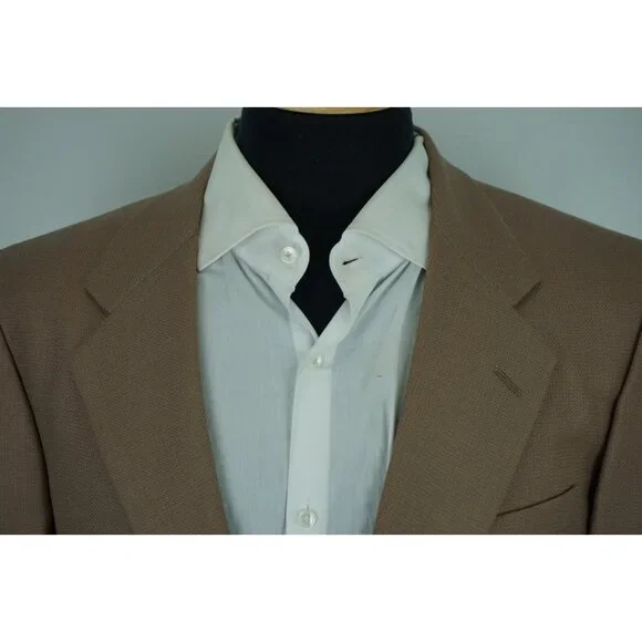 Hickey Freeman Boardroom Diamond Head Brown Hopsack Sport Coat VTG 42L NEW W TAG